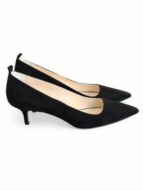 Everlane Black Suede Kitten Heels Size 9 Made in Italy Pointed Toe Pumps